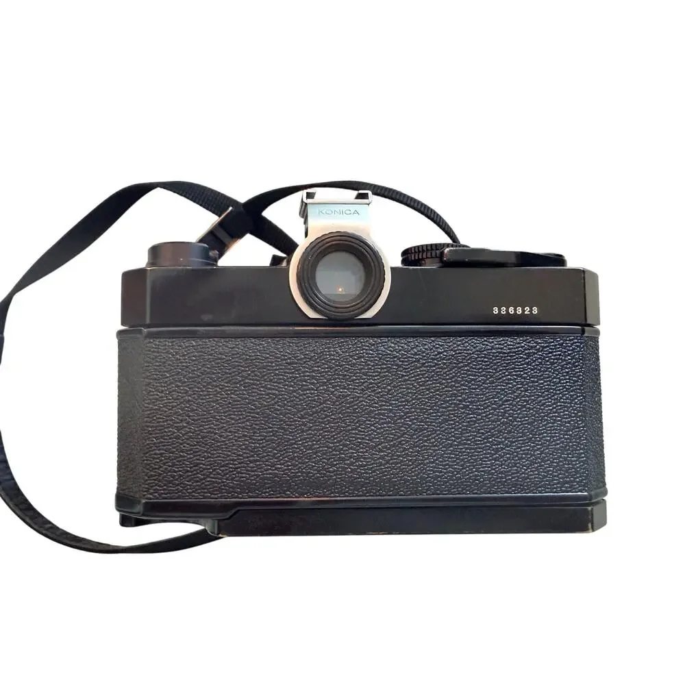Konica Autoreflex T 35mm SLR Film Camera Hexanon AR 52mm f/1.8 Lens Vintage